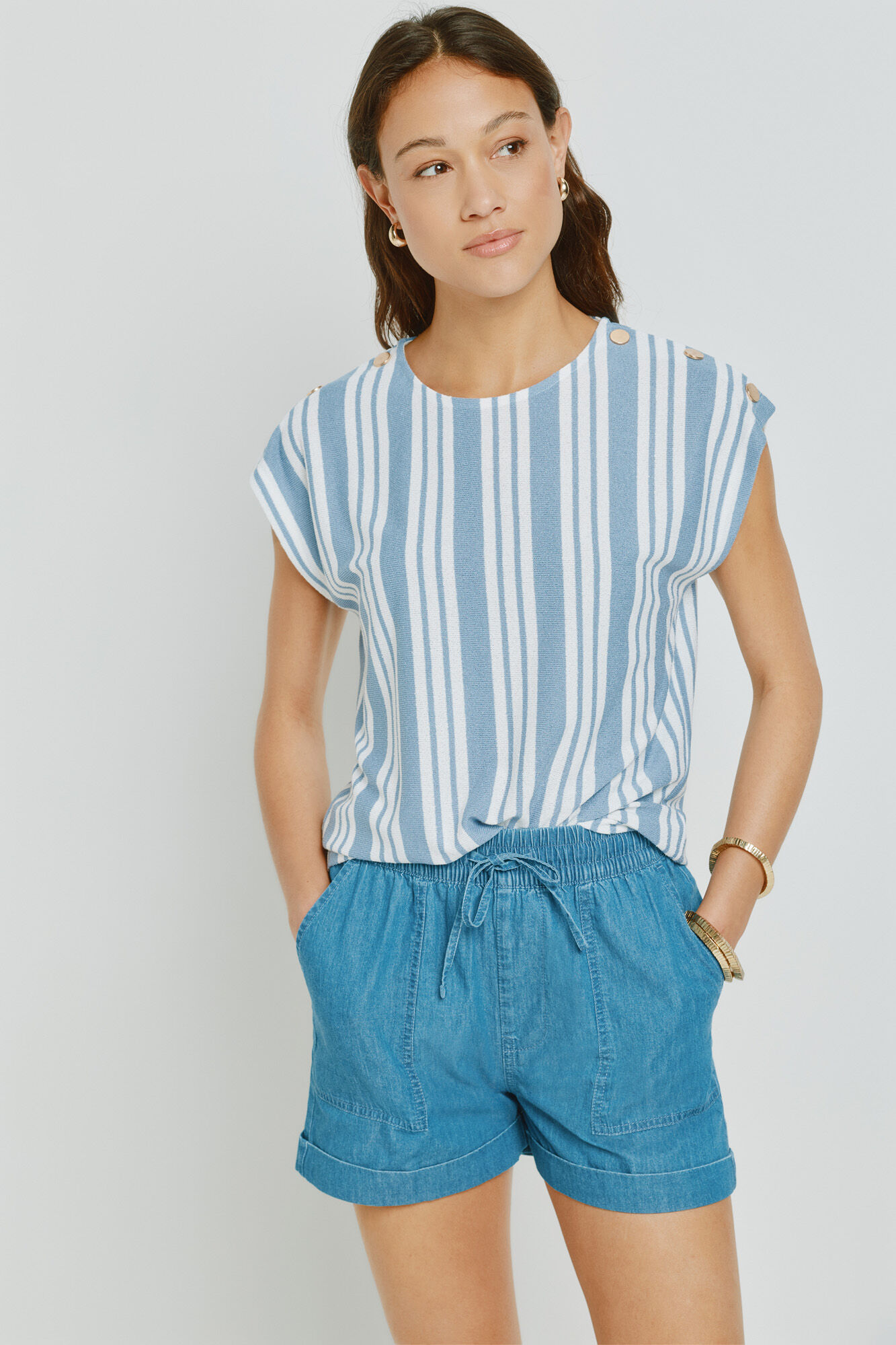 Milano T-shirt de manga curta &agrave;s riscas