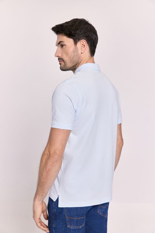 Pedro del Hierro Polo b&aacute;sico manga curta Azul claro