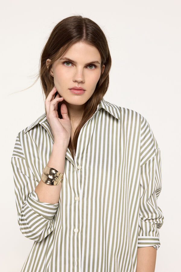 Milano Camisa b&aacute;sica de popelina Estampado verde