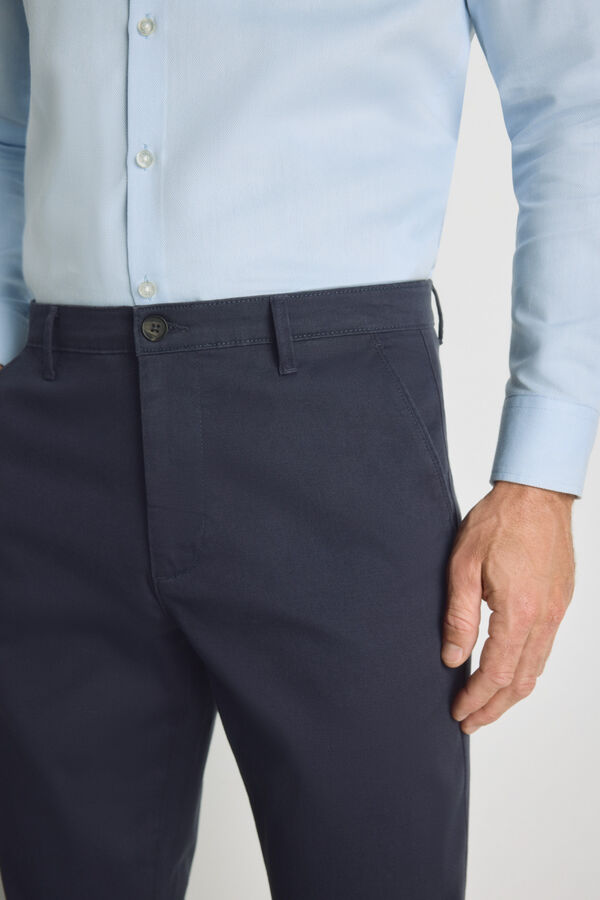 Milano Cal&ccedil;as chino slim fit Marinho