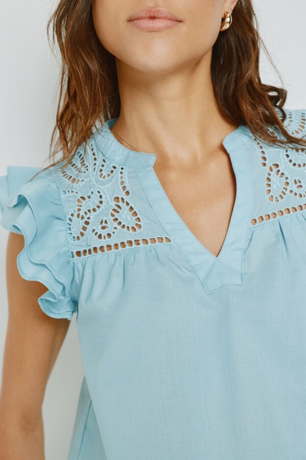 Milano Blusa bordada Azul