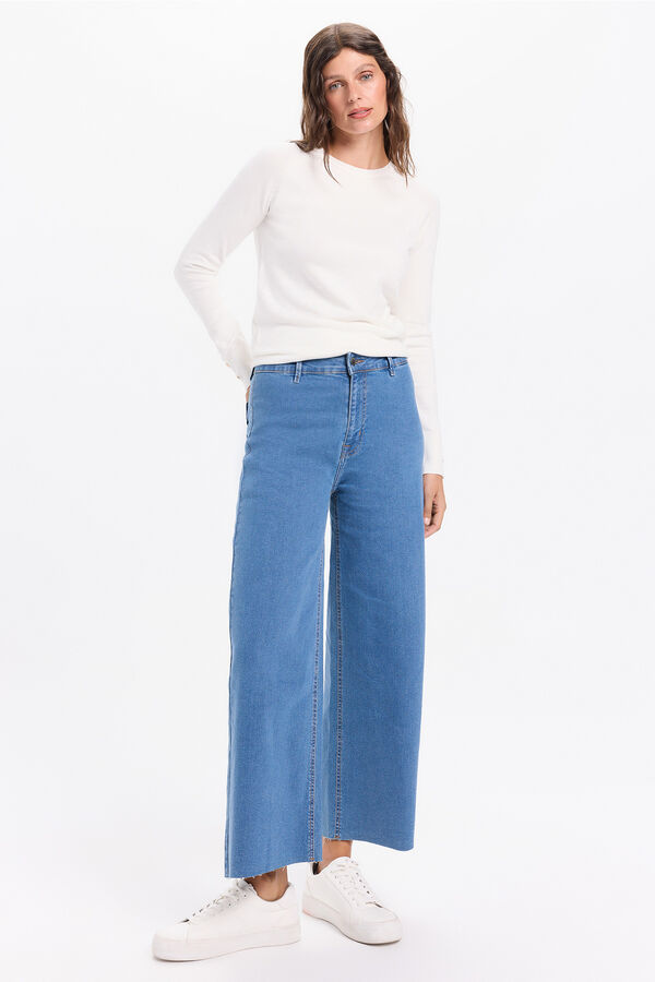 Milano Camisola básico de liso malha Branco