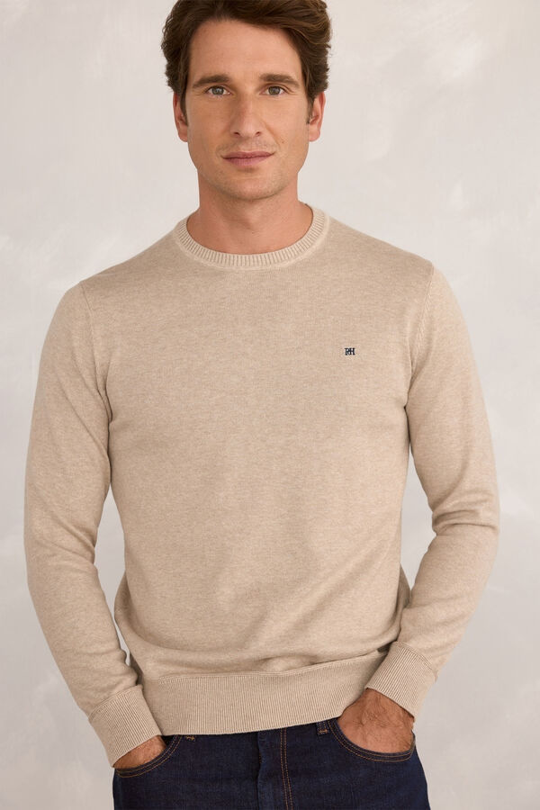 Pedro del Hierro Camisola básico redondo Bege