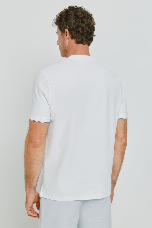 Milano Polo de manga curta com gola mao Branco