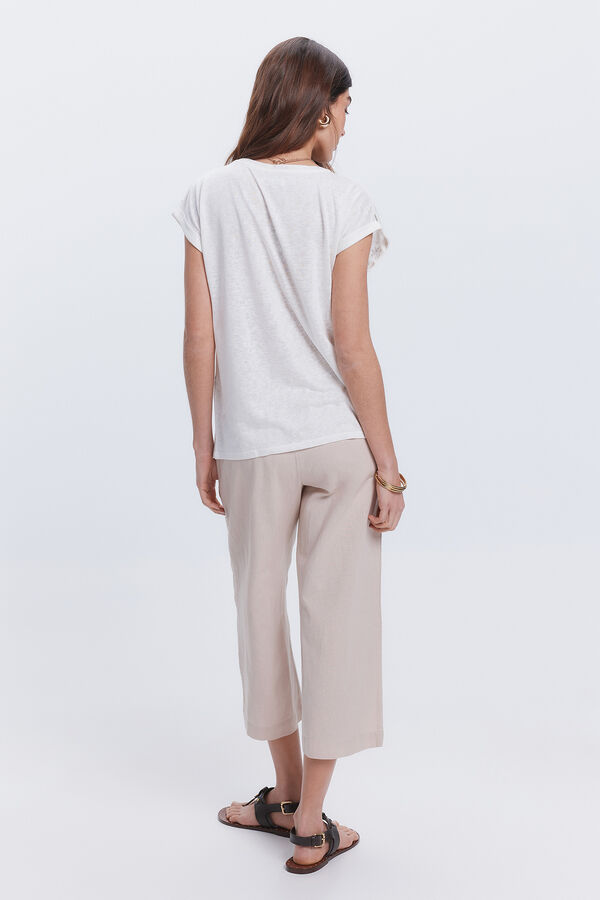 Milano Camiseta estampada con strass Marfil