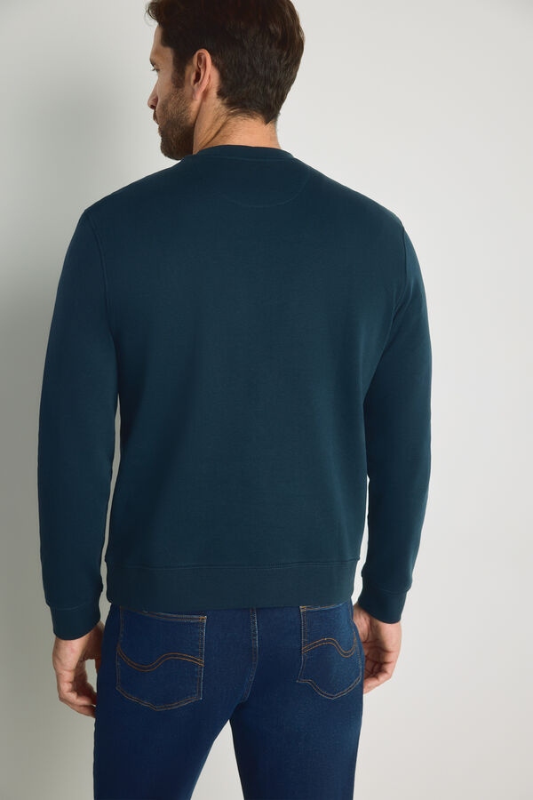 Springfield Sudadera cuello redondo con estampado Azul Oscuro