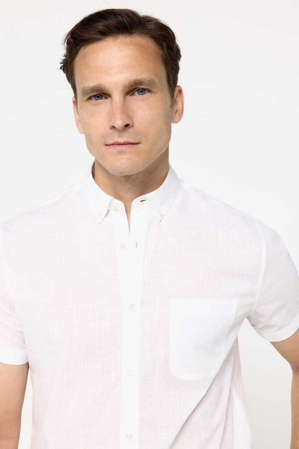 Milano Camisa Slub Lisa Blanco