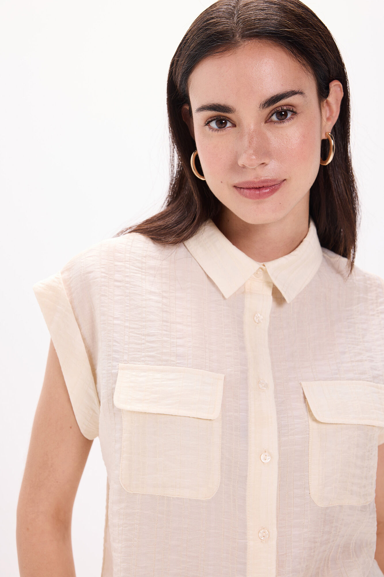 Milano Camisa fluida bolsillos