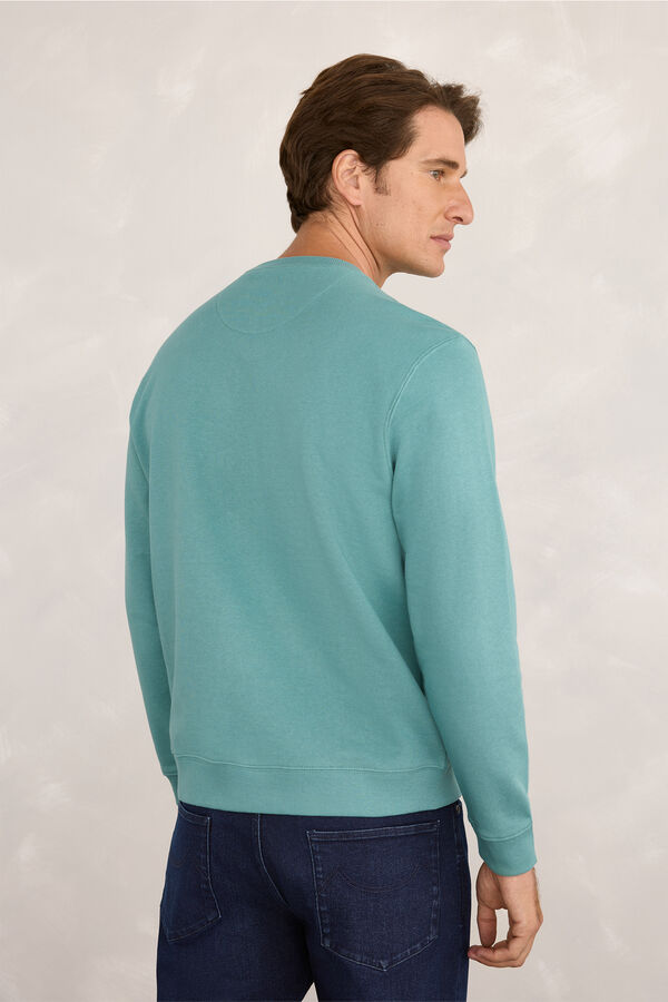 Milano Moletom com logo sweatshirt Azul turquesa