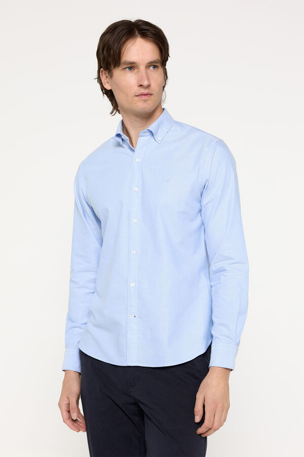 Pedro del Hierro Camisa Oxford Lisa Azul
