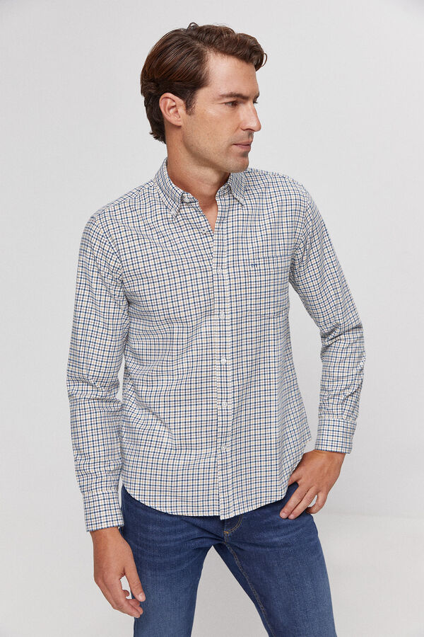 Fifty Outlet Camisa Twill Cuadros Azul