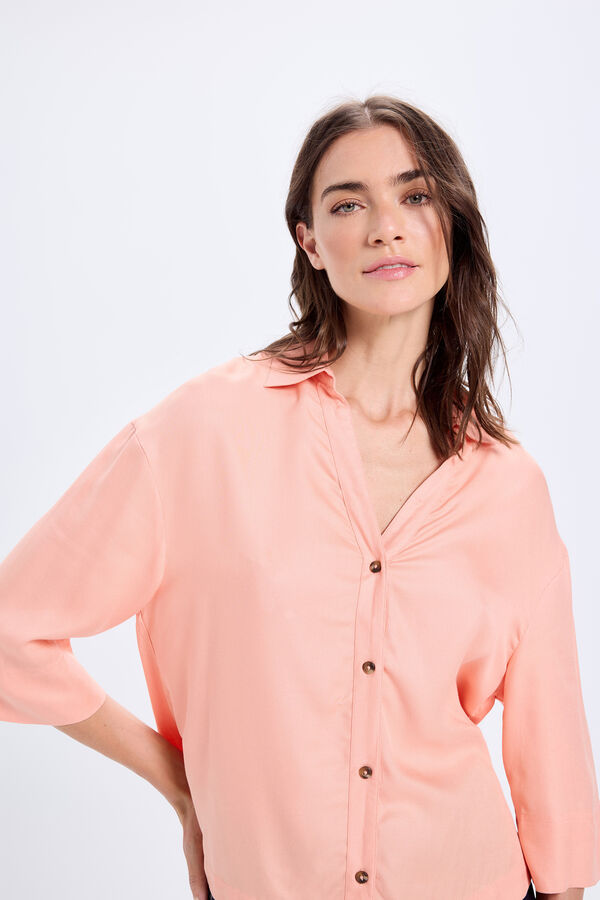 Milano Blusa cuello polo Coral