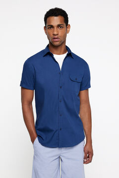 Fifty Outlet Camisa Popelina Lisa Azul
