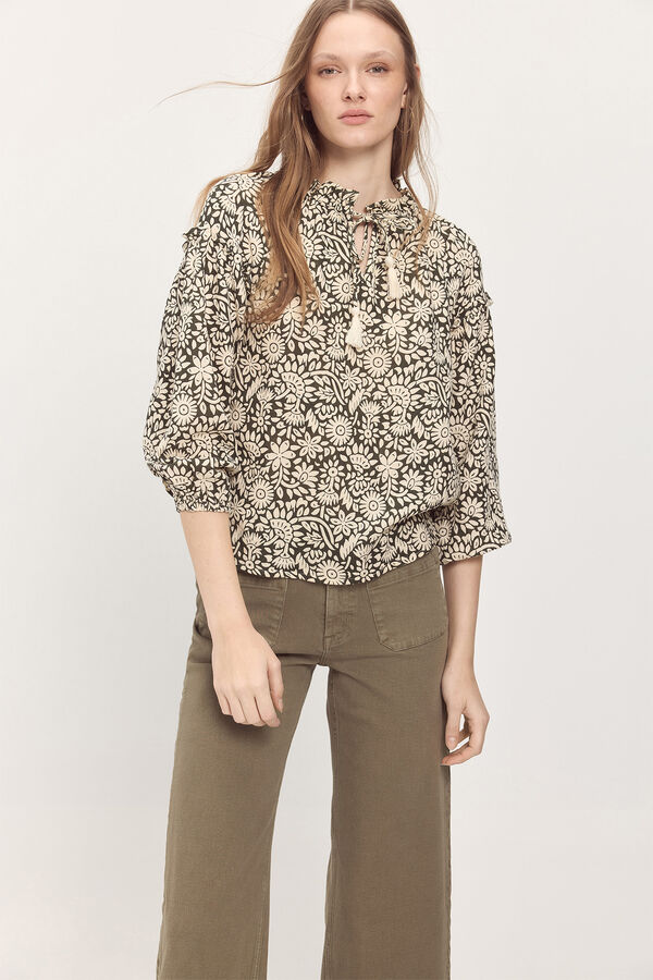 Milano Blusa manga bufante Estampado verde