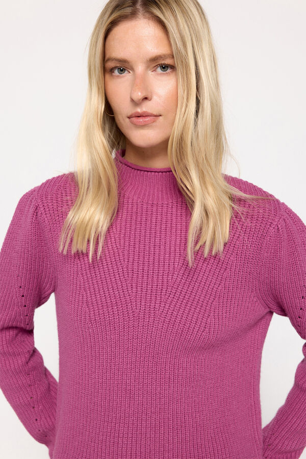 Milano Camisola gola cisne tato suave Rosa