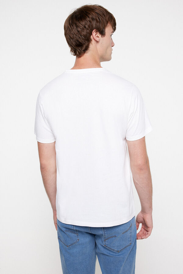 Fifty Outlet Camiseta Algodón Estampada. Branco