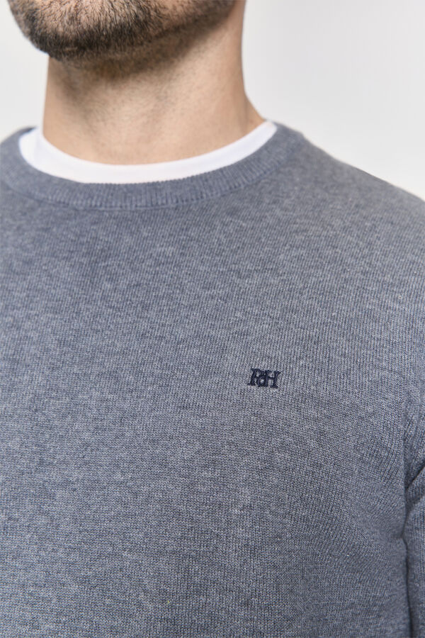 Pedro del Hierro Camisola básica gola caixa Cinza medio