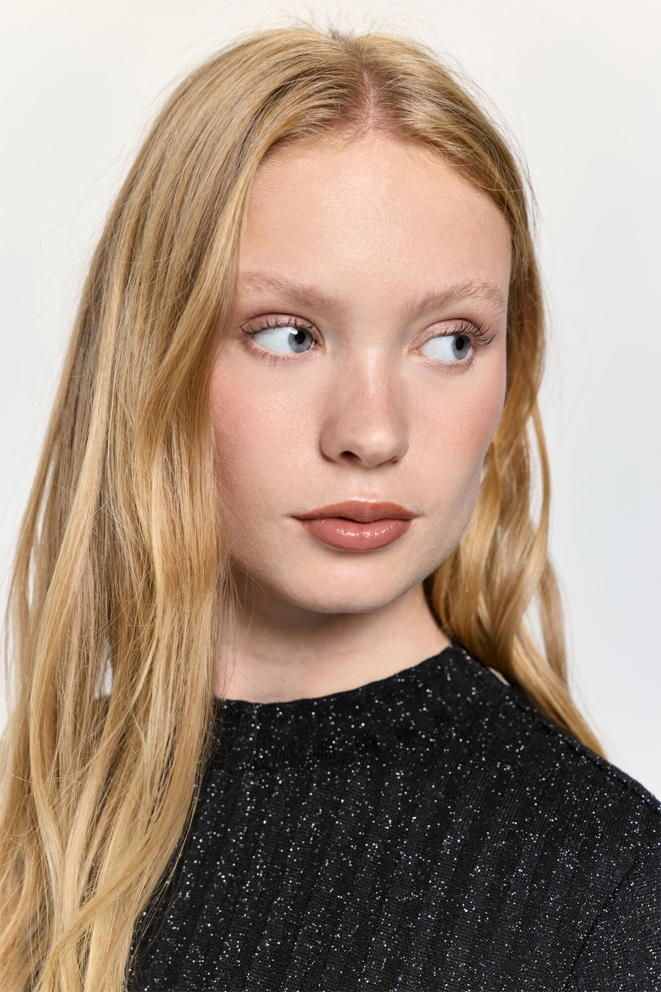 Milano Camiseta manga larga con tejido acanalado con hilo de lurex