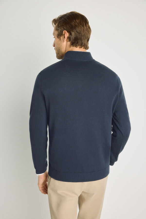 Pedro del Hierro Jersey semicisne cremallera Navy