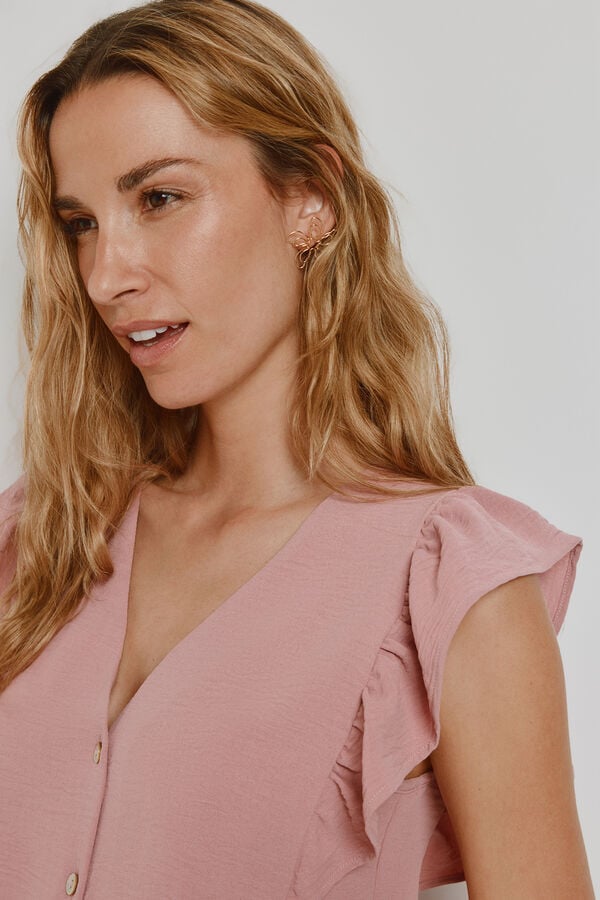 Milano Blusa con volantes Rosa
