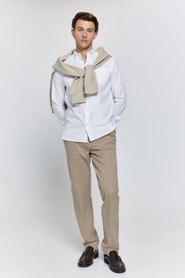 Pedro del Hierro Camisa lisa relaxed fit Blanco