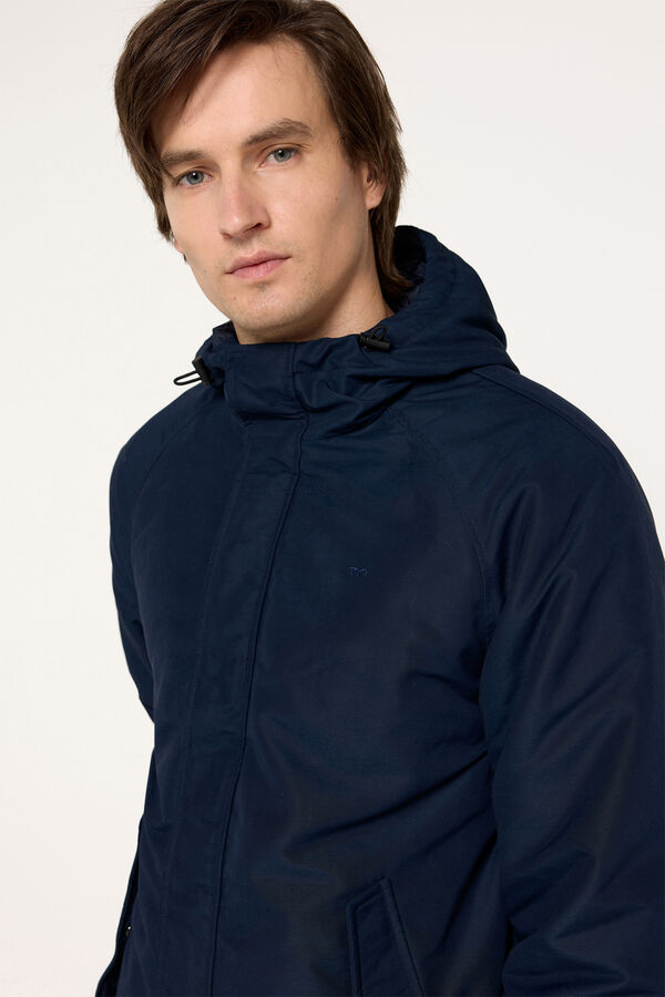 Milano Parka comprida capuz Marinho