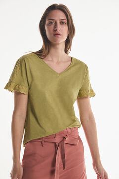 Fifty Outlet T-shirt sustentável combinada Verde