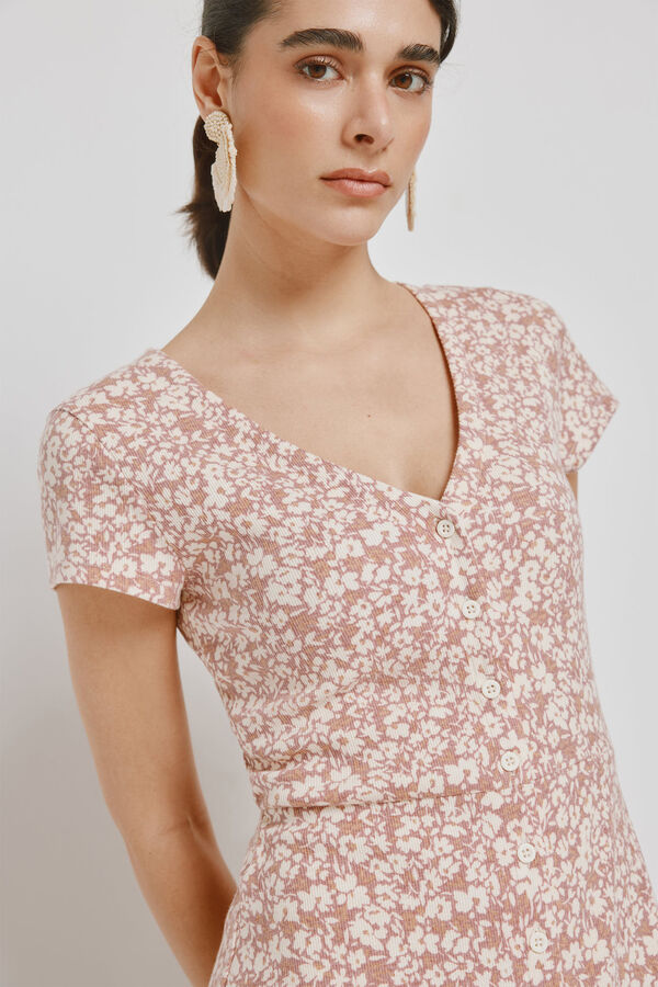 Milano Vestido escote pico Vino