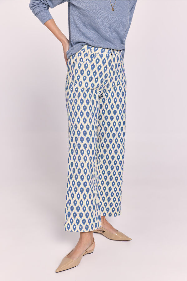 Milano Pantal&oacute;n ancho estampado Azul
