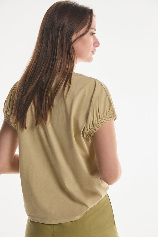 Fifty Outlet T-shirt oversize sustentável Cáqui