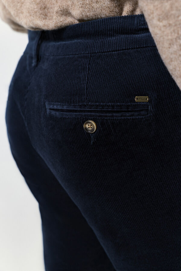 Milano Calças chino com ajuste confortável Marinho