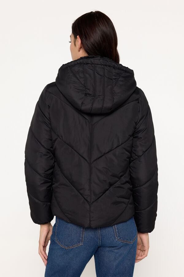 Milano Abrigo acolchado corto con capucha Negro