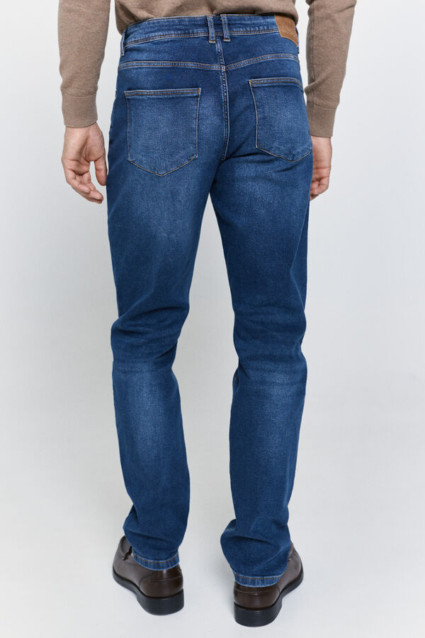 Milano Calças chino com ajuste confortável Azul