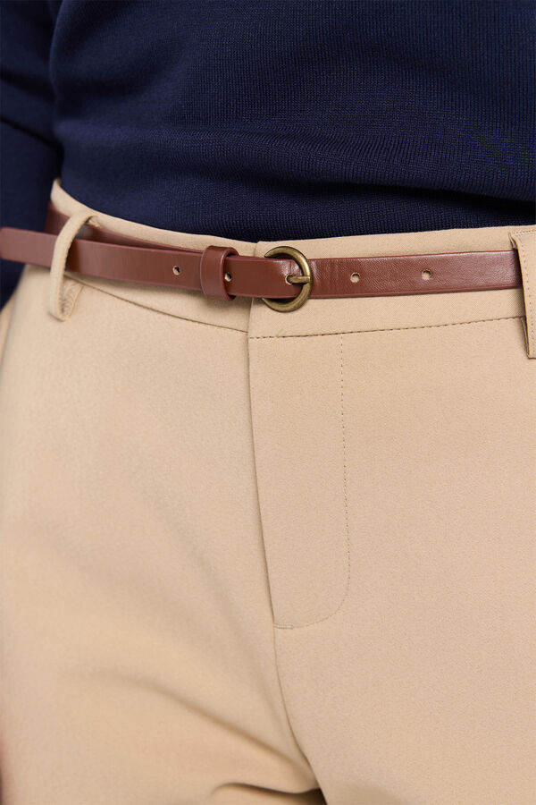 Milano Pantalón chino cinturón Beige