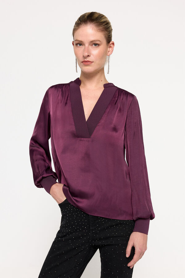 Milano Blusa satinada Vino