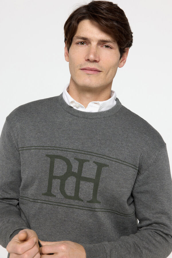 Pedro del Hierro Camisola Pedro del Hierro jacquard Logo Cinza medio