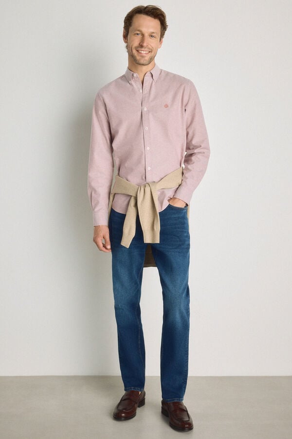 Springfield Camisa lisa manga larga Vino
