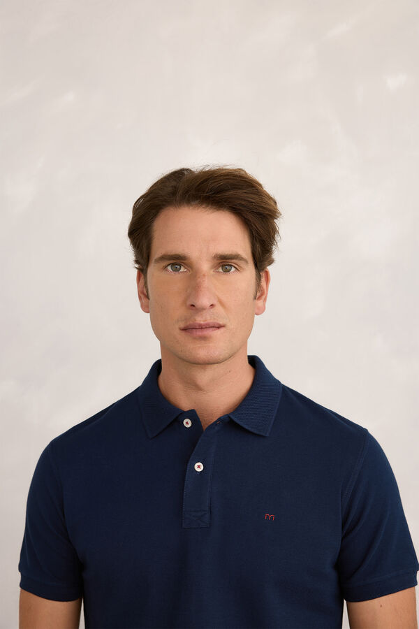 Milano Polo piqu&eacute; de manga curta Marinho