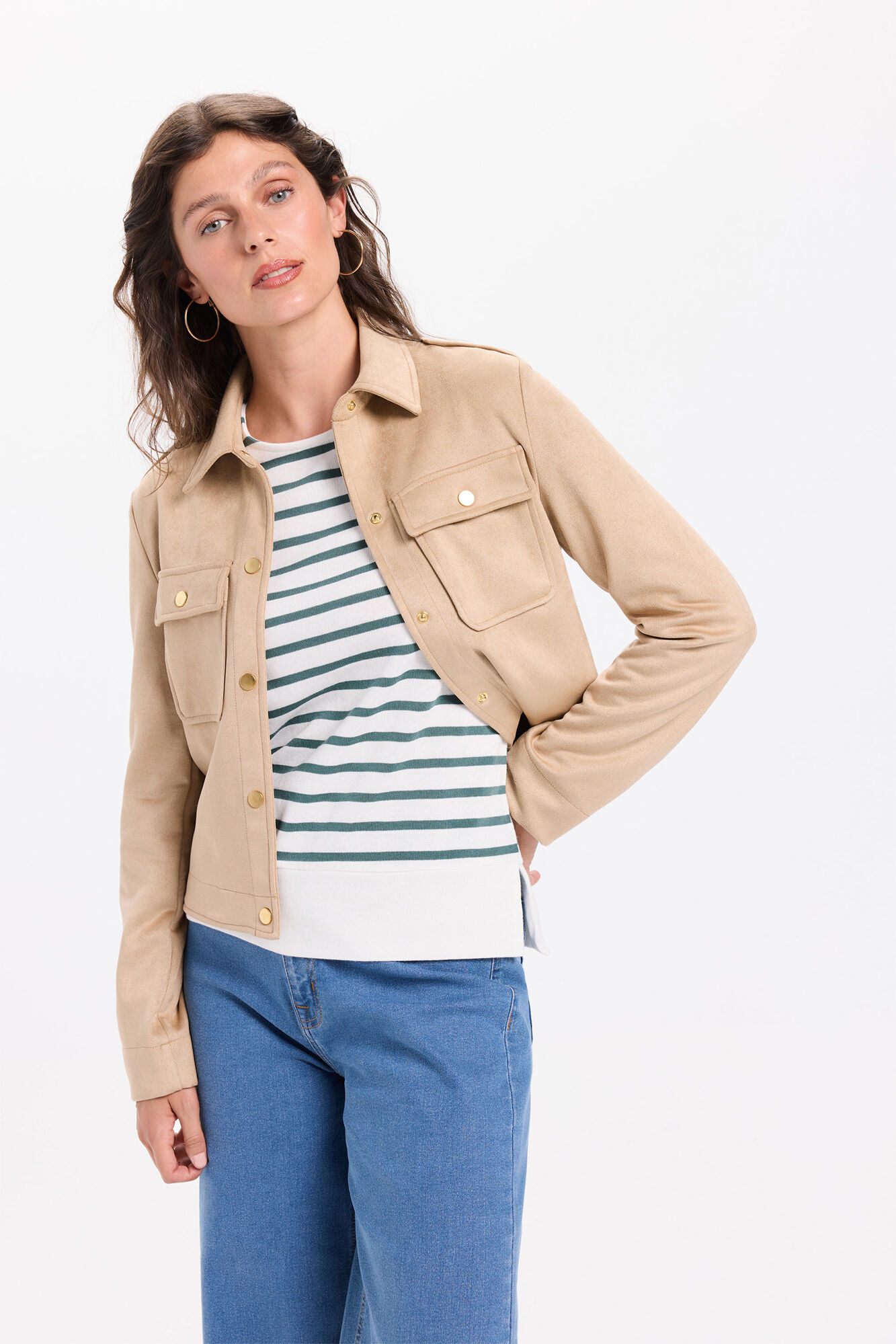 Milano Cazadora beige efecto ante