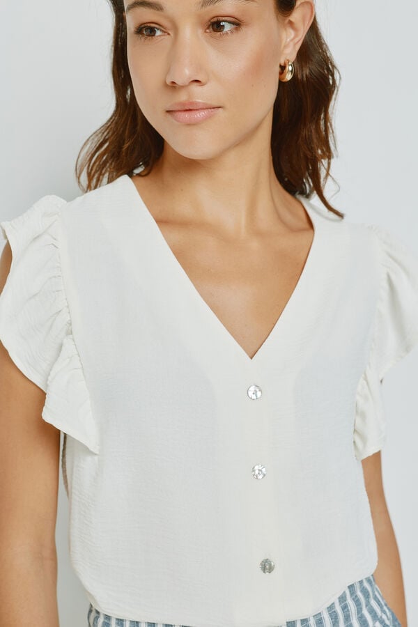 Milano Blusa com folhos Branco