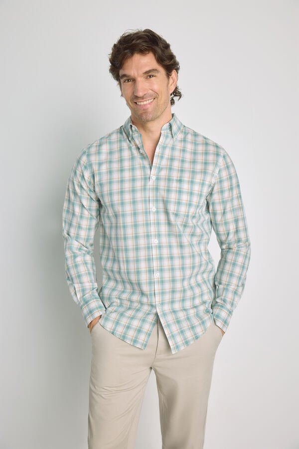 Milano Camisa cuadros manga larga Azul