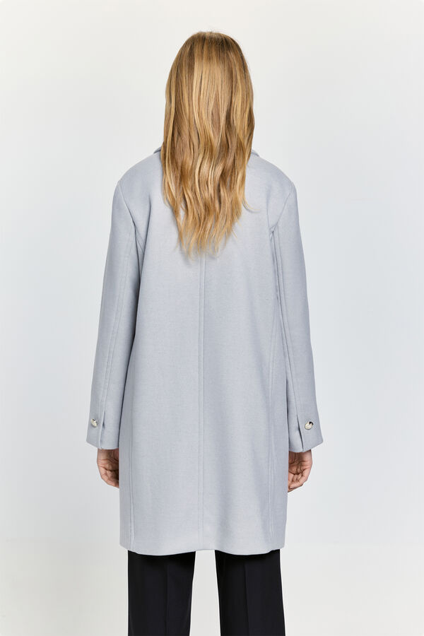 Milano Abrigo de paño gris botones dorados Gris