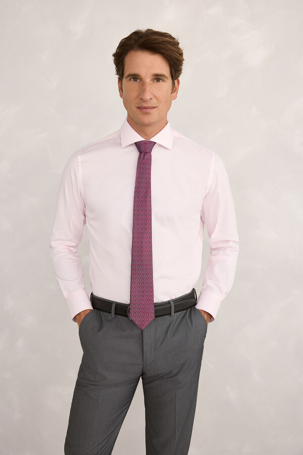Pedro del Hierro Camisa social Pinpoint Rosa