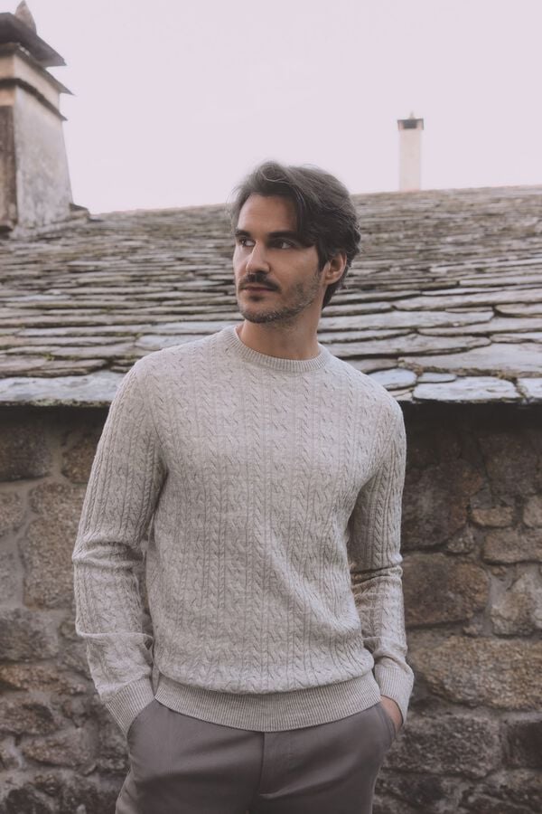 Milano Jersey cuello caja Aranes Beige