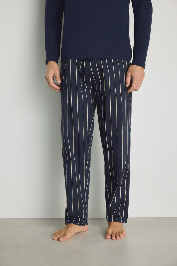 Milano Pijama punto y tela Navy