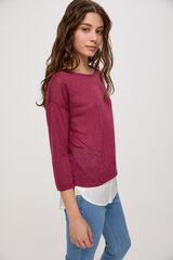 Fifty Outlet T-shirt combinada saia Vermelho