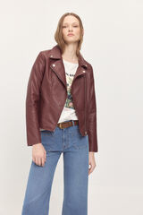 Milano Jaqueta biker curta com efeito pele Bege