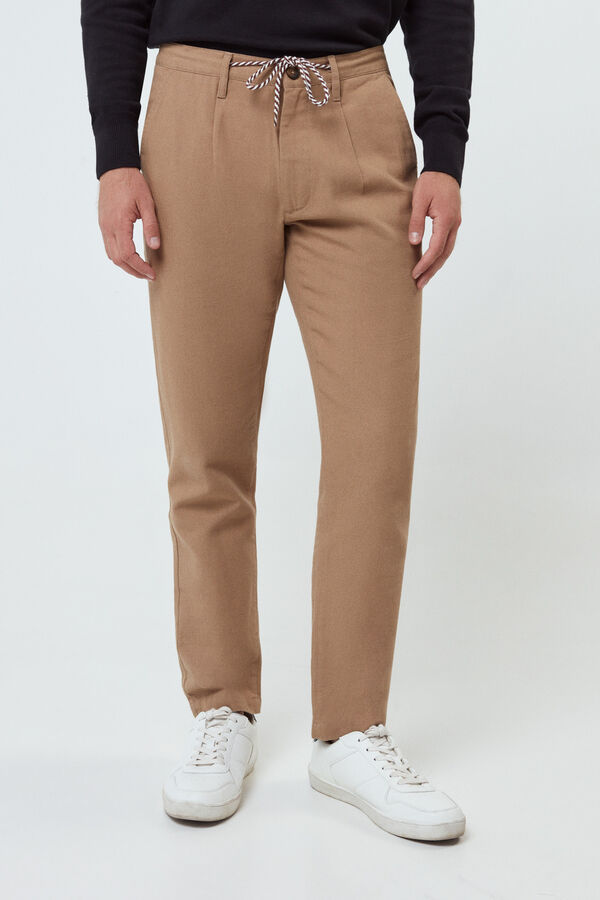 Fifty Outlet Pantalón Chino Goma Beige