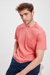 Milano Camiseta b&aacute;sica com bolso Vermelho