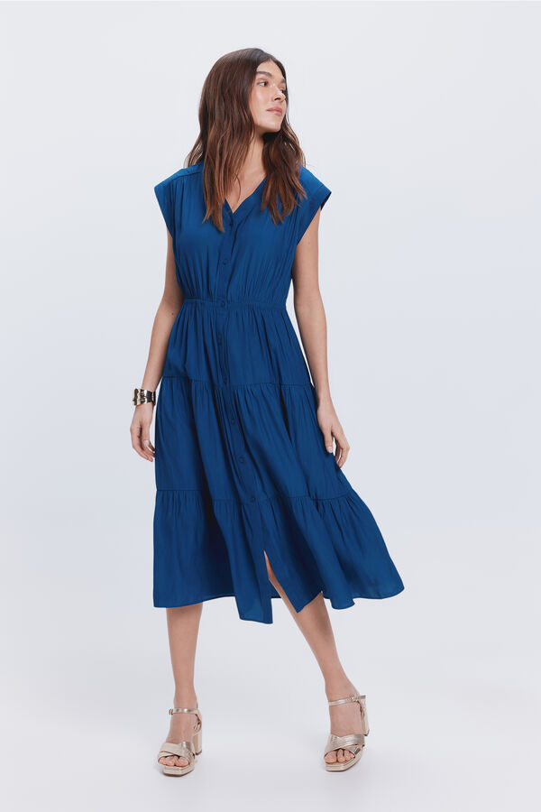 Milano Vestido largo vuelo Azul